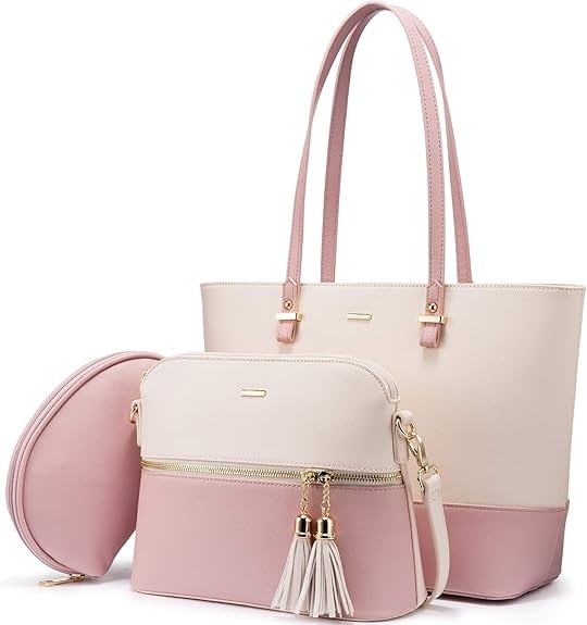 Handbags for Women Shoulder Bags Tote Satchel Hobo 3pcs Purse Set
