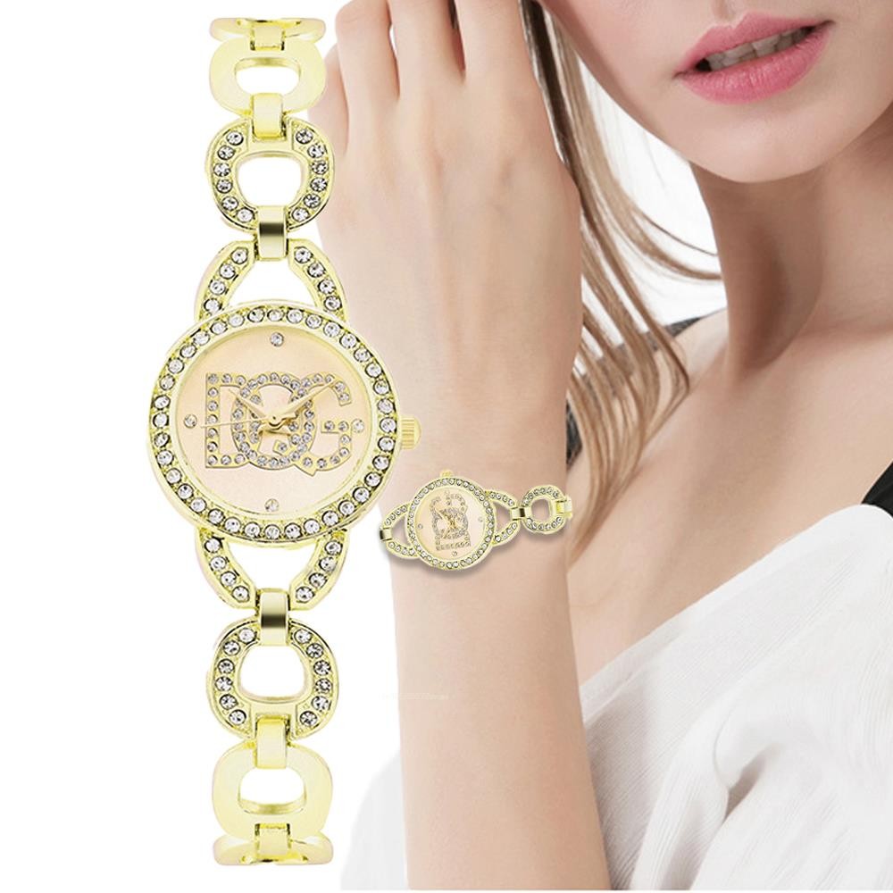 Luxury 2022 Fashion Brands With Diamonds Women Quartz Watch Gold Fine Stainless Steel Rhinestones Strap Gift Women Watches
