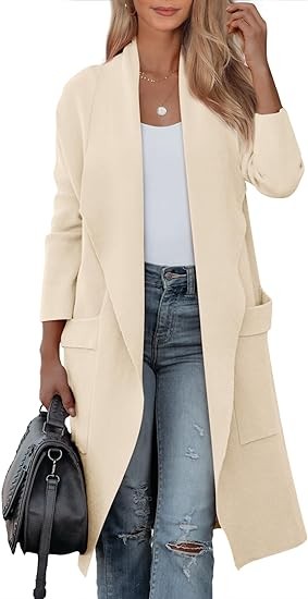 LILLUSORY Women's Oversized Dressy Cardigans 2023 Long Knit Coatigans Lightweight Winter Coat Fall Sweater Jacket