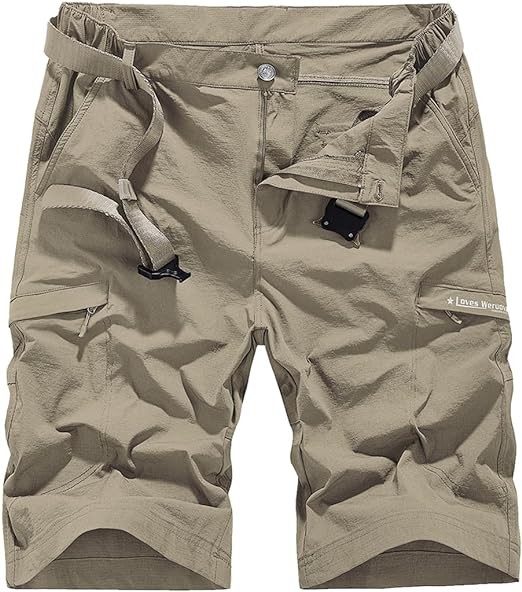 Quick Dry Hiking Shorts Men's Cargo Casual Outdoor 4-Way Stretchy Lightweight Summer Short with Multi Pockets 30-46 (No Belt)