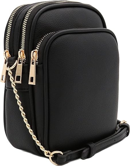 FashionPuzzle Multi Pocket PU Leather Casual Medium Crossbody Bag with Adjustable Strap