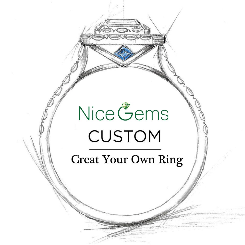 Customize You Own Engagement Ring 0.3ct-12ct Moissanite Diamond Ruby Emerald Sapphire Ring 9K 10K 14K 18K Gold