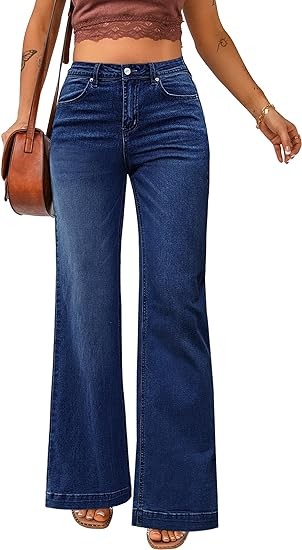 luvamia 2024 Wide Leg Jeans for Women High Waist Stretchy Classic Baggy Flare Jeans Denim Pants