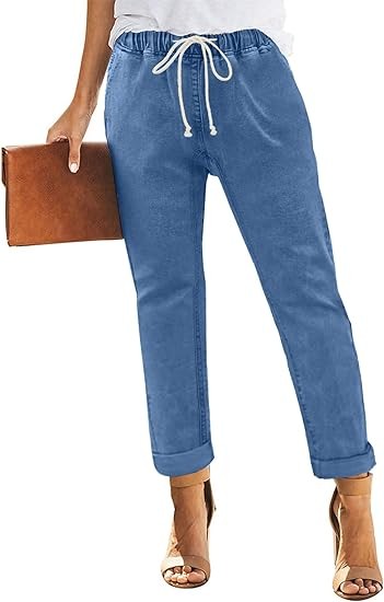Sidefeel Women's High Waist Jeans Classic Tapered Joggers Jeans