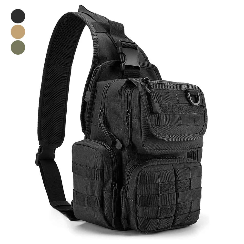 Tactical Backpack EDC Sling Bag Pack with Pistol Holster Military Sling Shoulder Assault Backpack Gun Concealed Carry Bag