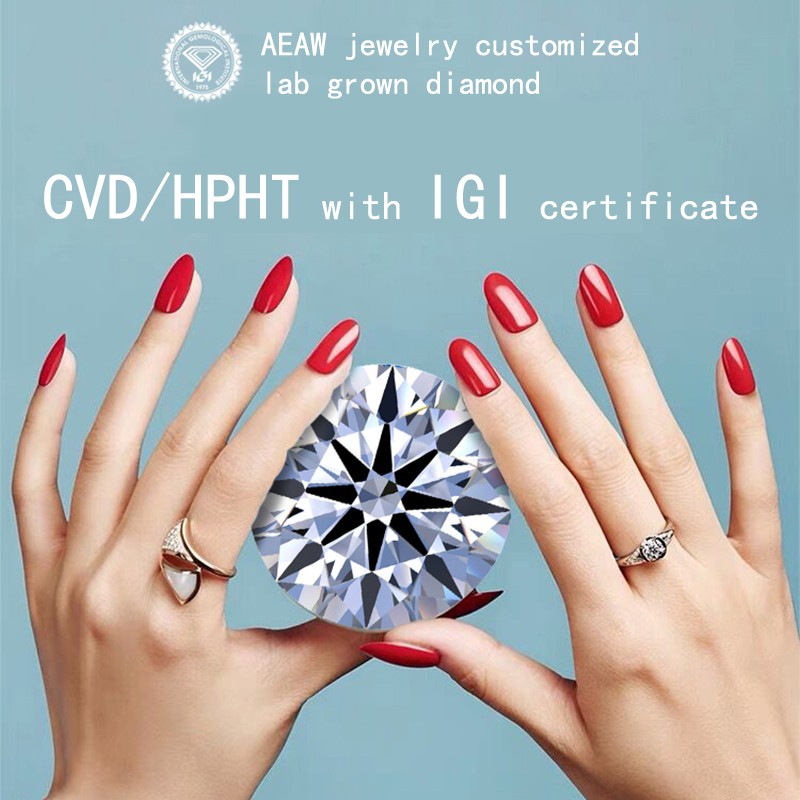 AEAW Customize Jewelry order Lab Grown Diamond CVD HPHT IGI Jewelry 14K 18K ring earrring necklace （shipping fee)