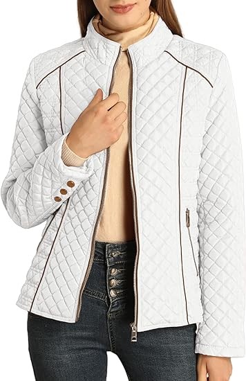 Bellivera Womens Diamond Quilted Lightweight Puffer Jacket Spring and Winter Padded Coat