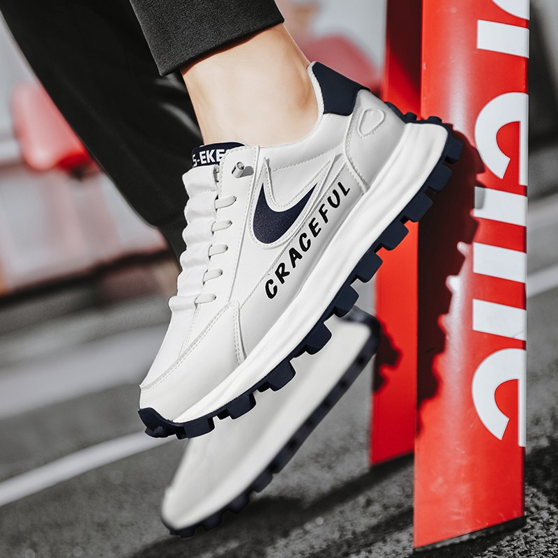 PARZVIAL Men's Shoes Spring New Breathable Men's Running Sneakers Slip On Platform Versatile Board Shoes Forrest Gump Sneaker