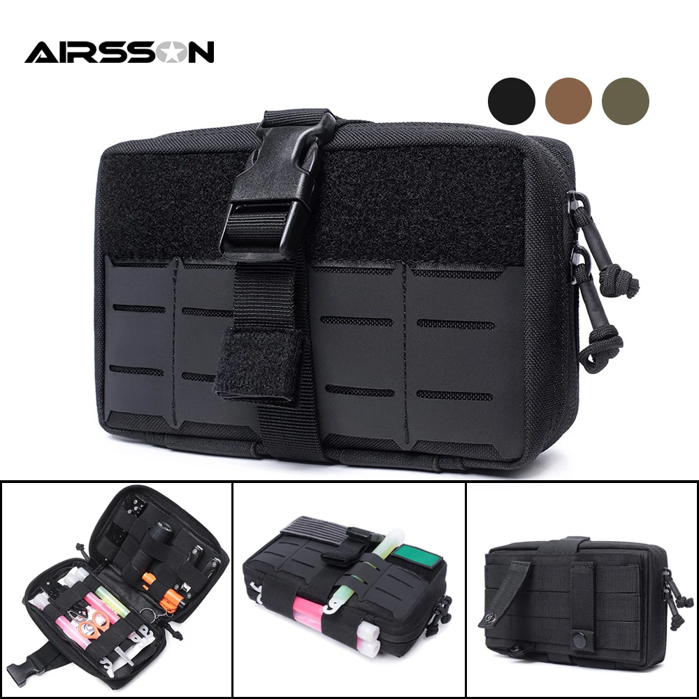 1000D Tactical Molle Pouch Military First Aid Pouch Medical Bag Outdoor EDC Tool Storage Bag For Camping Hunting Accessories