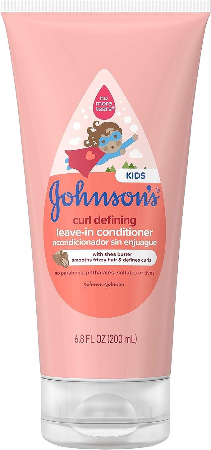 Johnson's Baby Curl Defining Tear-Free Kids' Leave-in Conditioner with Shea Butter, Paraben-, Sulfate- & Dye-Free Formula, Hypoallergenic & Gentle for Toddlers' Hair, 6.8 fl. Oz