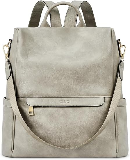 CLUCI Womens Backpack Purse Leather Anti-theft Large Fashion Designer Travel Bag Ladies Shoulder Bags